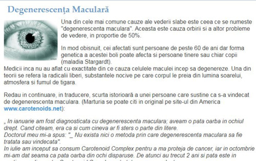 Carotenoid Complex pentru degenerescenta maculara